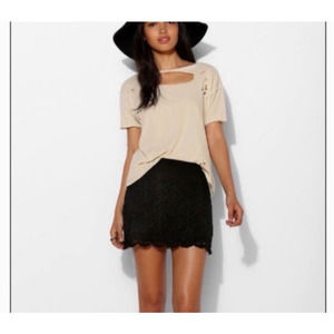 Pins  and Needles Urban Outfitters crochet mini skirt black medium
